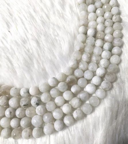 Aura Quartz Rainbow Moonstone Faceted Crystal Beads