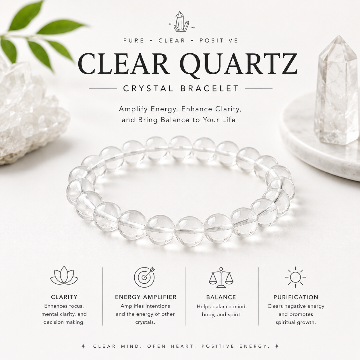 Natural Healing Gemstone Bracelet | 8mm Crystal Beaded Bracelet