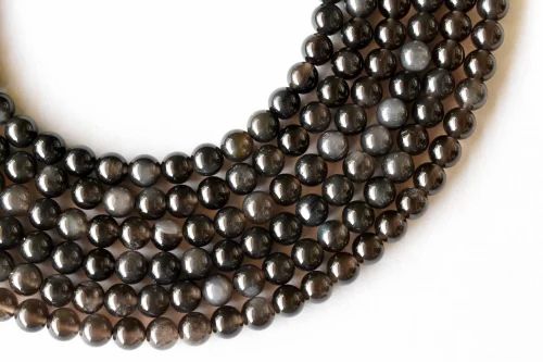Snowflake Black Obsidian Crystal Beads