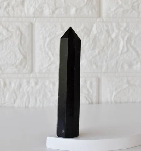Selenite + Black Tourmaline Crystal Tree (Wooden Base, 21)